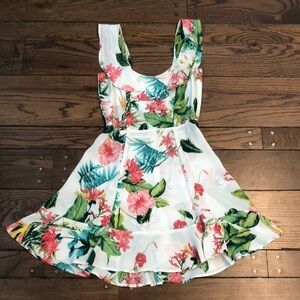 Reformation Perla Tropical Floral Mini Dress